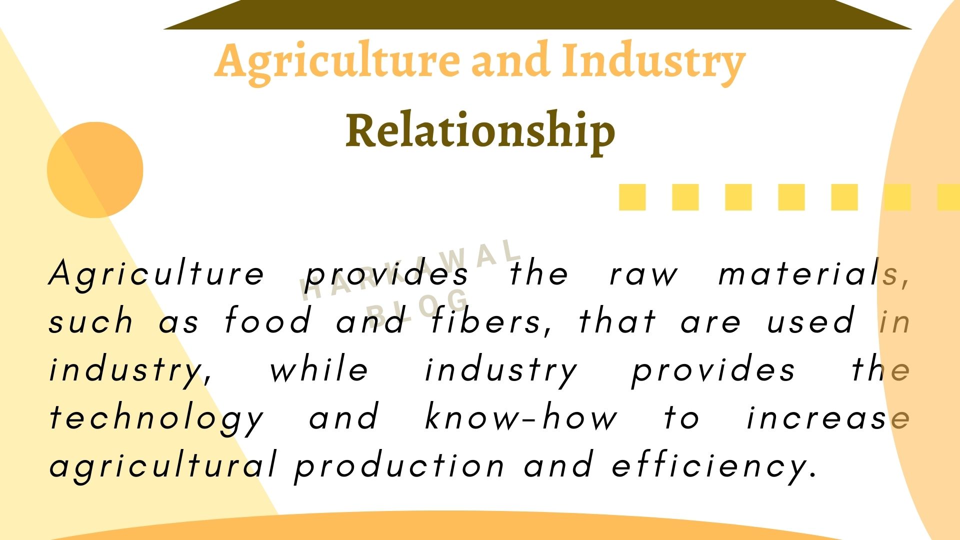 agriculture and industry